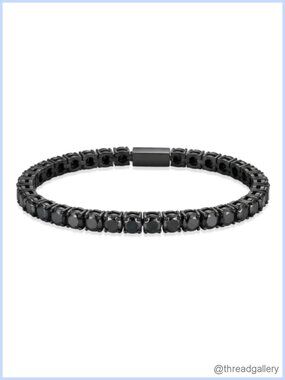 Tennis Bracelet 5mm Cubic Zirconia Stainless Steel Hip Hop